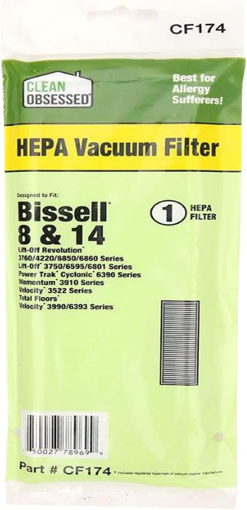 Clean Obsessed Replacement for Bissell Style 8 & 14 - Fits Lift-Off Revolution 3760/4220/6850/6860 Series, Lift-Off 3750/6595/6801 Series, Power Trak Cyclonic 6390 Series, Momentum 3910 Series, Velocity 3522/3990/6393 Series