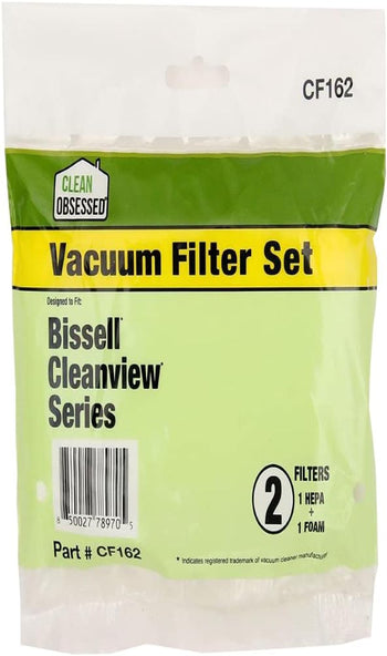 Clean Obsessed Replacement Filter Designed To Fit Bissell CleanView Upright Vacuums 9595A, 1819, 1822, 1825, 1831, 1330, 1332, Includes 1 HEPA & 1 Foam Filter