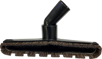Black 10 Inch Wide Plastic Floor Brush with Horse Hair Bristles. Fits 1.25 Inch Vacuum Cleaner Wands