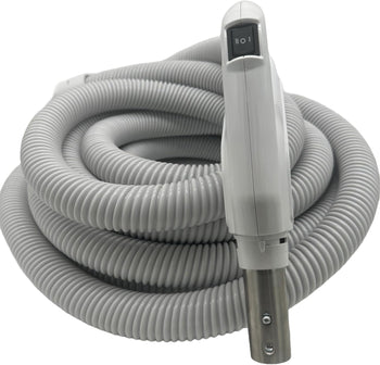 Universal Central Vacuum 35 ft High-Voltage Hose with Direct Connect Plug, ON-Off Switch Control at The Handle-Compatible with Most Inlets - Crushproof (35 Ft. Direct Connect)