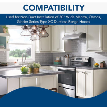 Broan-NuTone HPF30 Replacement Charcoal Filter (XC) for Dual Filter Ductless Range Hoods, Carbon Air Filter, 2 Count (Pack of 1)