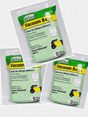 Clean Obsessed CO711 Canister HEPA Vacuum Bags (27 Bags)