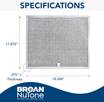 Broan-NuTone BPS1FA30 Aluminum QS1 Series Range Hoods, Kitchen Exhaust Grease Filter, 2 Count (Pack of 1), Grey, 2 Set