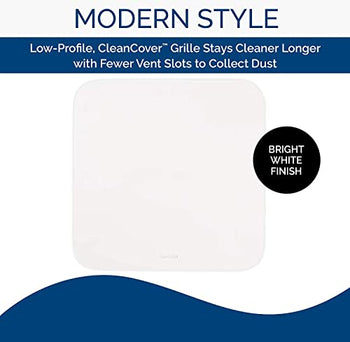 Broan-NuTone FG701 Universal CleanCover Bathroom Exhaust Upgrade Grille Cover, White Bath Fan