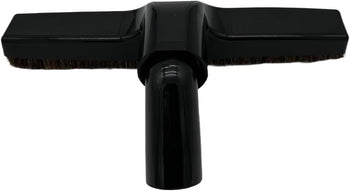 Upgraded Black Floor Brush with Black Metal Curved Swivel Elbow with Soft Horsehair Bristles, for Eureka and Universal Vacuums with 1 1/4 Inch Opening (1.25") (32mm) 10 Inch Wide (Black Metal End)
