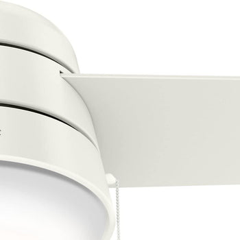 HUNTER 59301 Aker Indoor with LED Light with Pull Chain Control, 36", White