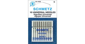 SCHMETZ Universal Sewing Machine Needles, Three 10-Pack Assortment, 70/10, 80/12, 90/14, 100/16