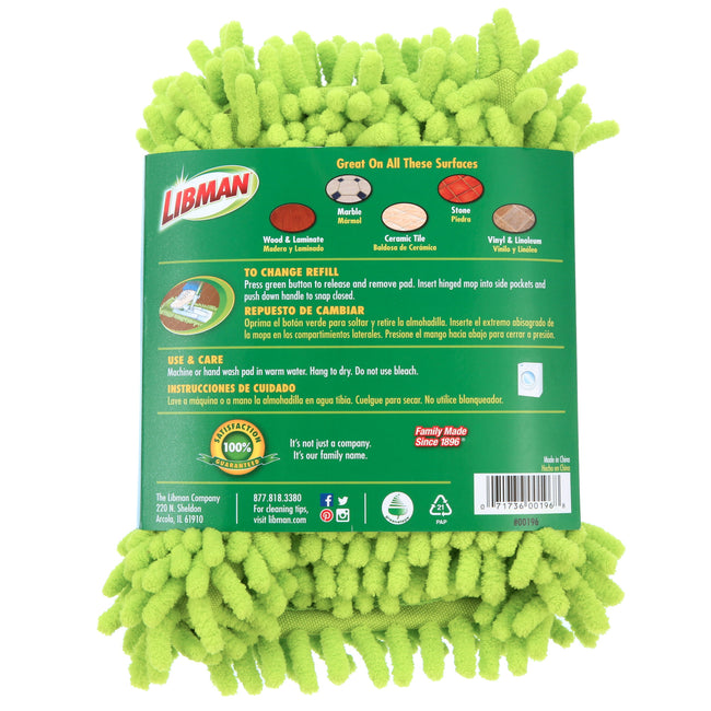 Libman Premium Microfiber Dust Mop Refill Pick Up Dust and Allergens To