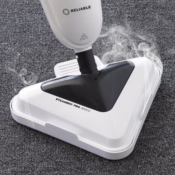 Reliable 300CU Steam Floor Mop - Pro Steamboy mop with 2 Microfiber Pads, 1500W Power of Steam for Tile, Hardwood Floor and Carpets, Fast Heat-Up time, 180-Degree Swivel Head to Reach the Hard Places