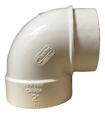 Central Vacuum 2" PVC Short 90° Street Elbow